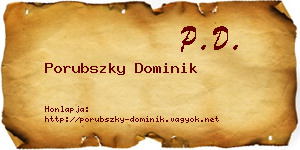 Porubszky Dominik névjegykártya