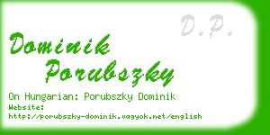 dominik porubszky business card